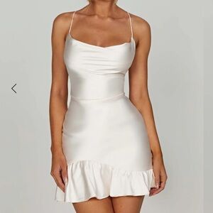 WHITE MINI DRESS OPEN BACK for graduation !!! xs